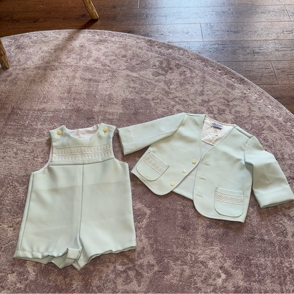 Little Goodies by Good Lad Baby Boys 18M Vintage Mint Green JonJon Jacket Set